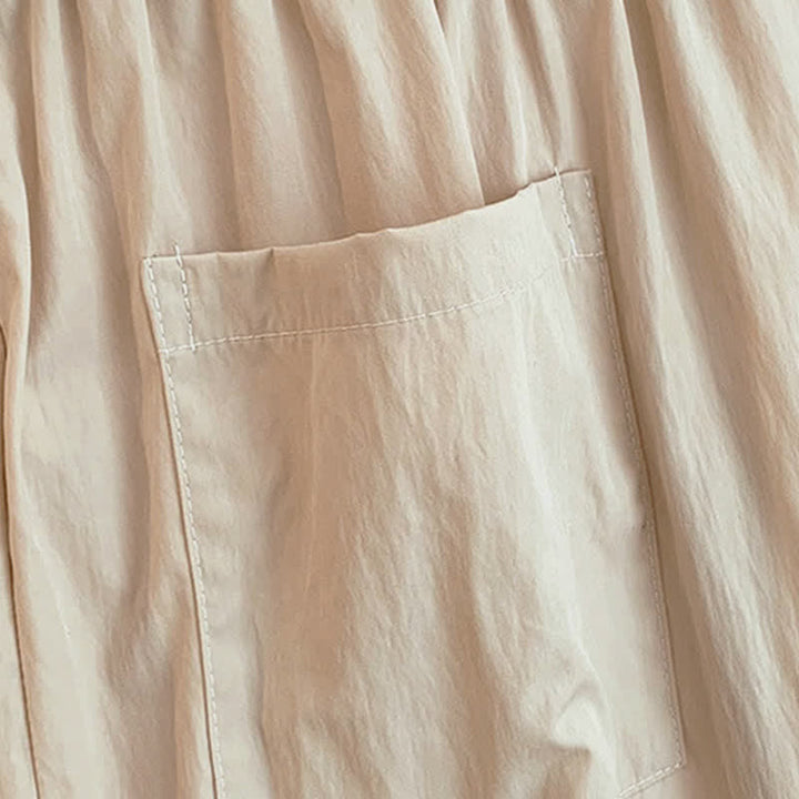 Buddha Stones Pantaloni da donna a gamba larga, corti, con coulisse, tinta unita, per primavera/estate, casual, estivi. - image 9