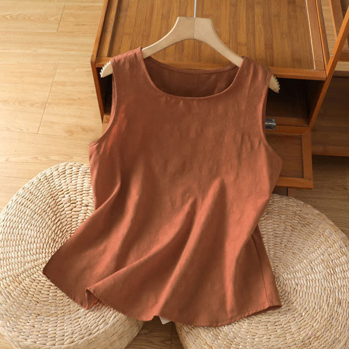 Buddha Stones Maglietta senza maniche da donna estiva casual con spacco laterale e stampa floreale. - Perù - US8-10, UK/AU12-14, EU40-42 (2XL) - image 0