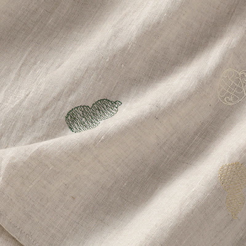 Buddha Stones Camicie da donna a maniche corte, stile estivo Tang, con colletto alla coreana, bottoni a rana e ricami a zucca. - image 18