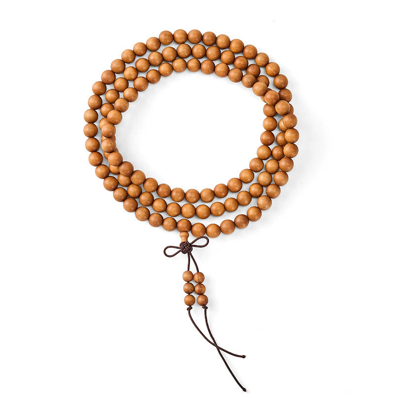 Buddha Stones Mala di perline rotonde annodate in legno di sandalo rosso per la meditazione e la benedizione. - image 18