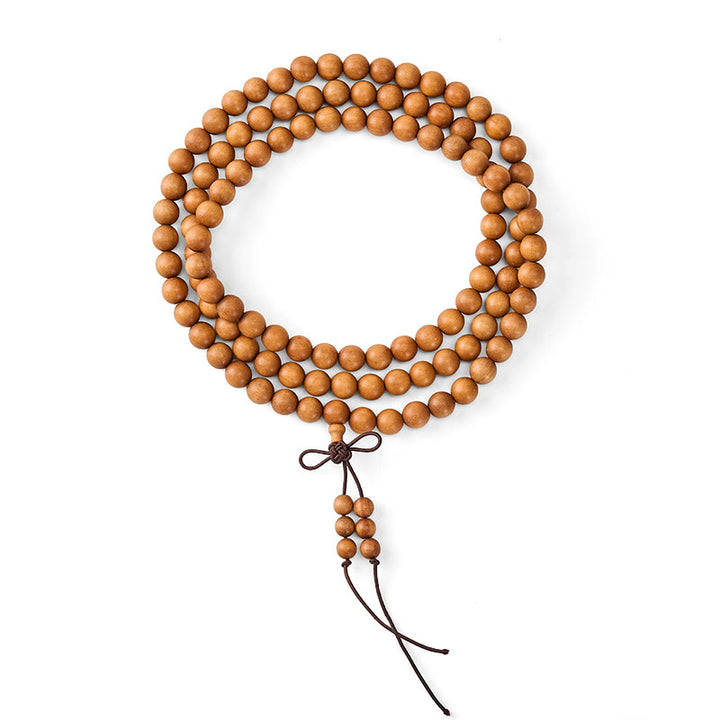 Buddha Stones Mala di perline rotonde annodate in legno di sandalo rosso per la meditazione e la benedizione. - image 18