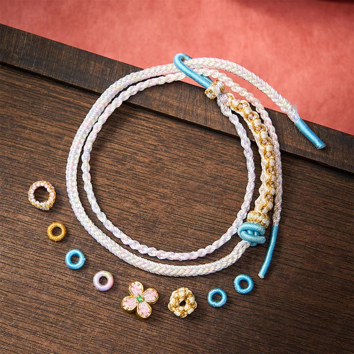 Buddha Stones Bracciale a doppio strato con nodo a fiore di pesco intrecciato a mano. - image 18