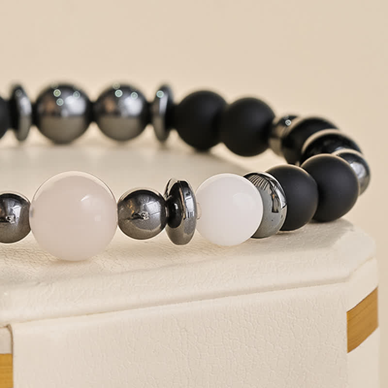 Buddha Stones Bracciale di sostegno con perline di ematite nera - image 5