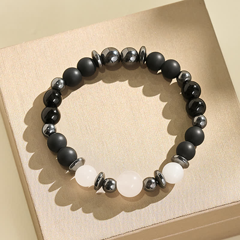 Buddha Stones Bracciale di sostegno con perline di ematite nera - image 4