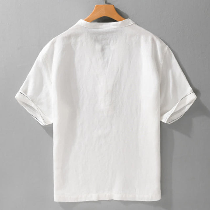 Buddha Stones T-shirt da uomo a maniche corte, tinta unita, con scollo a V, ideale per l'estate. - image 14