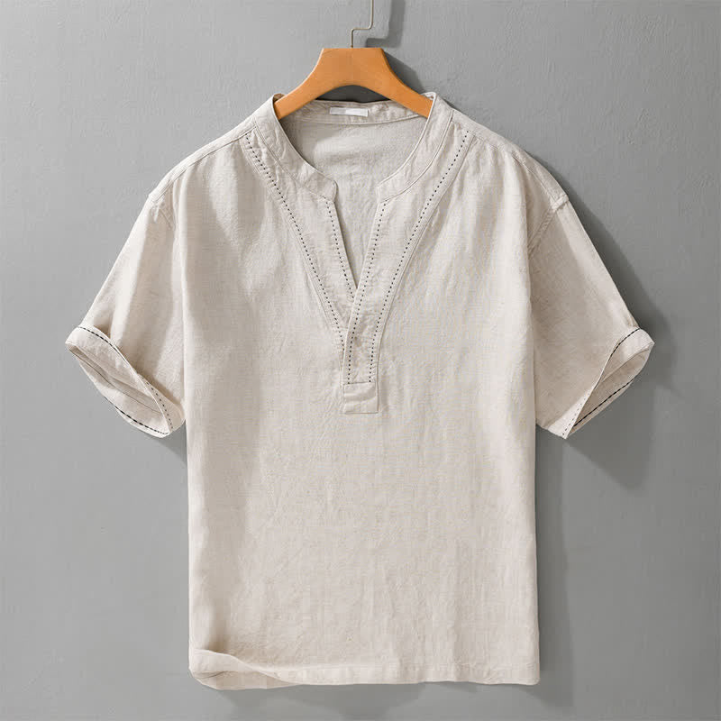 Buddha Stones T-shirt da uomo a maniche corte, tinta unita, con scollo a V, ideale per l'estate. - Biancheria - US/UK/AU44，EU54 (3XL) - image 0