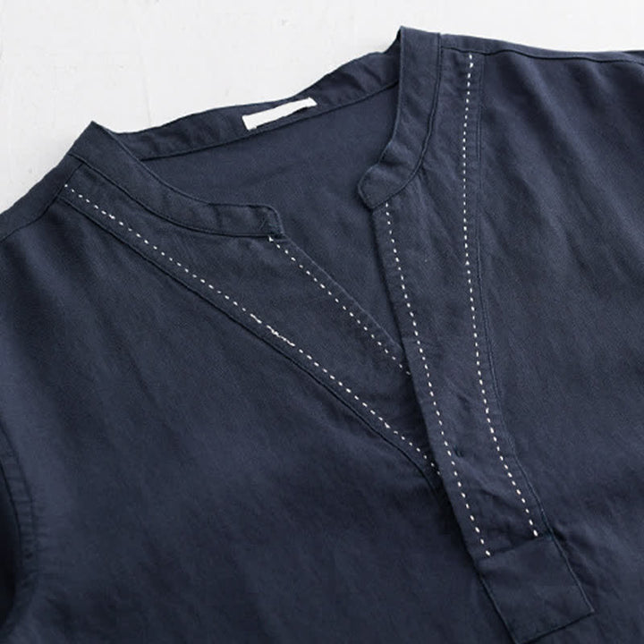 Buddha Stones T-shirt da uomo a maniche corte, tinta unita, con scollo a V, ideale per l'estate. - image 10