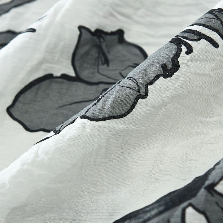 Buddha Stones Camicia da uomo estiva casual con bottoni, fantasia floreale e taschino applicato. - image 11