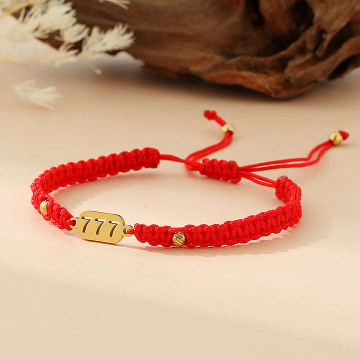 Buddha Stones Braccialetto con numeri angelici, intrecciato in rosso e nero. - 777 stringa rossa - image 31