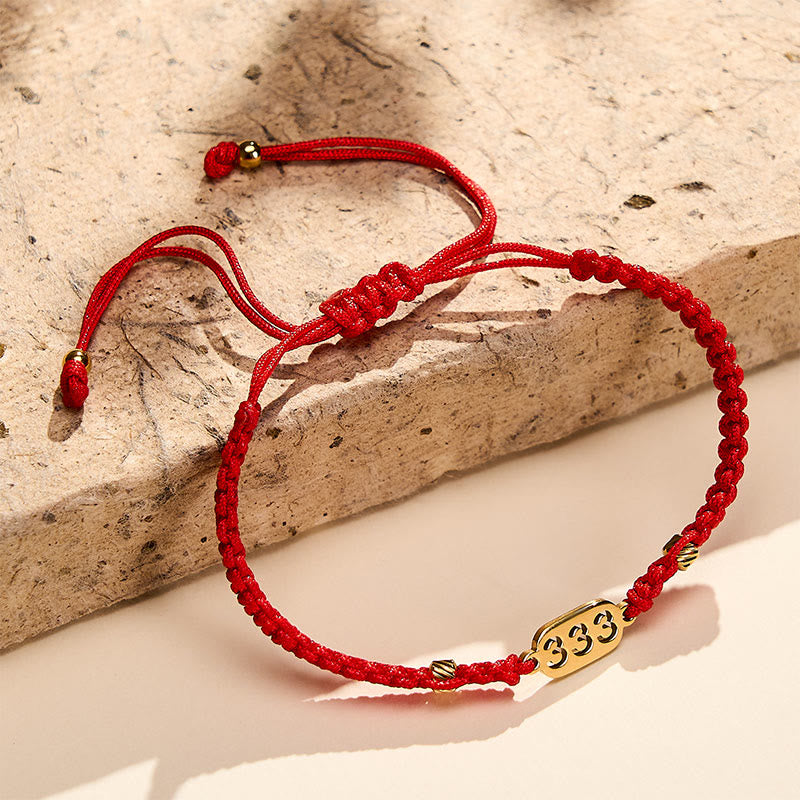 Buddha Stones Braccialetto con numeri angelici, intrecciato in rosso e nero. - image 11