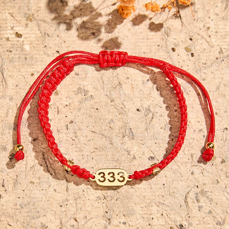 Buddha Stones Braccialetto con numeri angelici, intrecciato in rosso e nero. - image 10