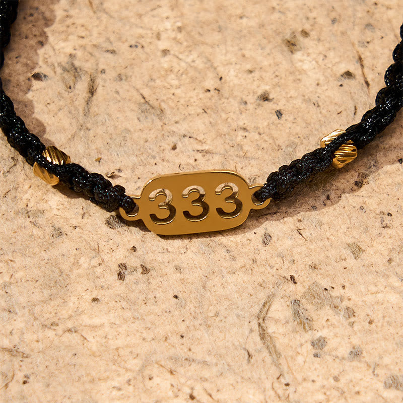 Buddha Stones Braccialetto con numeri angelici, intrecciato in rosso e nero. - image 18