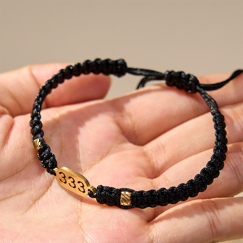 Buddha Stones Braccialetto con numeri angelici, intrecciato in rosso e nero. - image 17