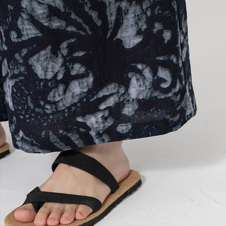 Buddha Stones Pantaloni corti da uomo estivi in ​​stile boho casual con coulisse e stampa astratta, gamba dritta e tasca. - image 16