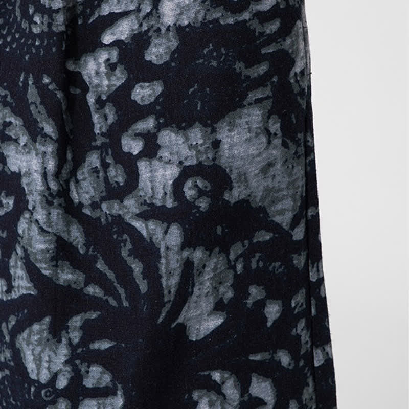 Buddha Stones Pantaloni corti da uomo estivi in ​​stile boho casual con coulisse e stampa astratta, gamba dritta e tasca. - image 15