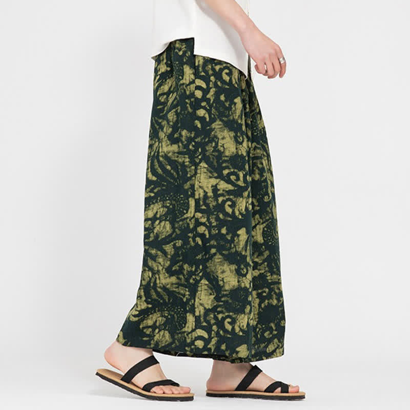 Buddha Stones Pantaloni corti da uomo estivi in ​​stile boho casual con coulisse e stampa astratta, gamba dritta e tasca. - image 6