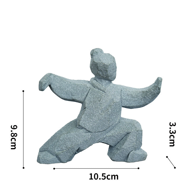 Buddha Stones Figura in resina Yin Yang Balance Tai Chi Decorazione vivente consapevole - Posizione laterale 10,5 × 3,3 × 9,8 cm - image 1