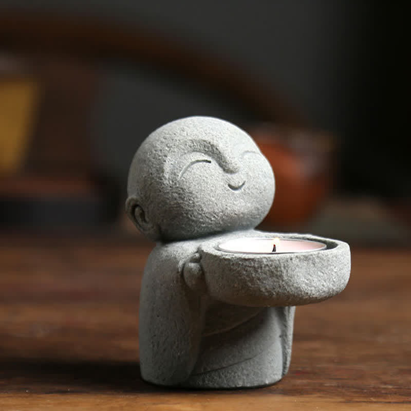 Buddha Stones Statua portacandele in resina a forma di Buddha della serenità (senza candela) - image 8
