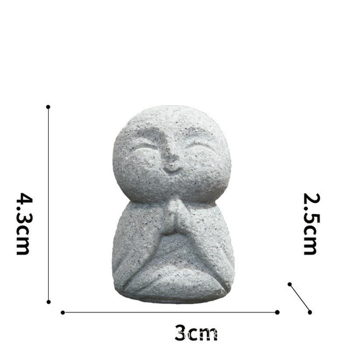 Buddha Stones Piccola statua in resina del Buddha Ksitigarbha in preghiera, raffigurante la compassione e la meditazione. - Preghiera in ginocchio 4,3*3,0*2,5 cm - image 18
