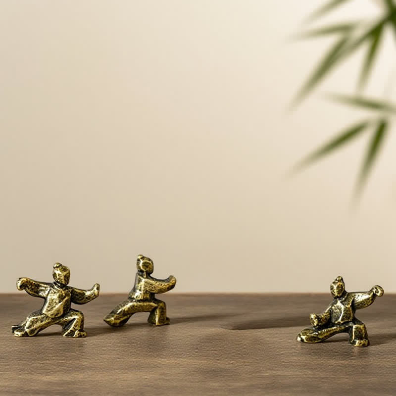Buddha Stones Mini statuetta decorativa Zen del guerriero Tai Chi di Copper Harmony - image 9