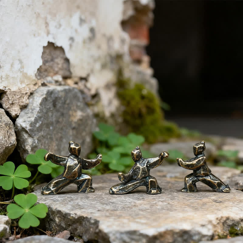 Buddha Stones Mini statuetta decorativa Zen del guerriero Tai Chi di Copper Harmony - image 8
