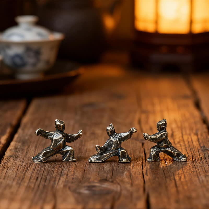 Buddha Stones Mini statuetta decorativa Zen del guerriero Tai Chi di Copper Harmony - image 0