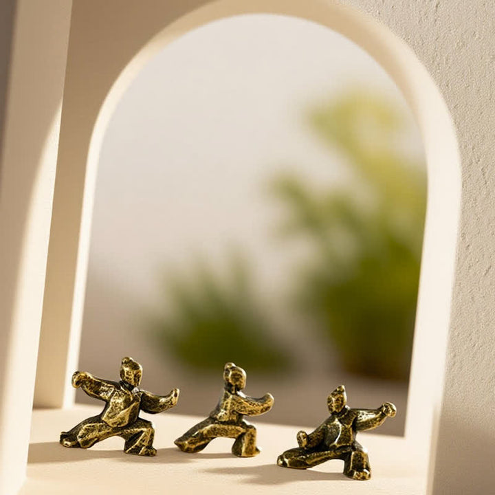 Buddha Stones Mini statuetta decorativa Zen del guerriero Tai Chi di Copper Harmony - image 16