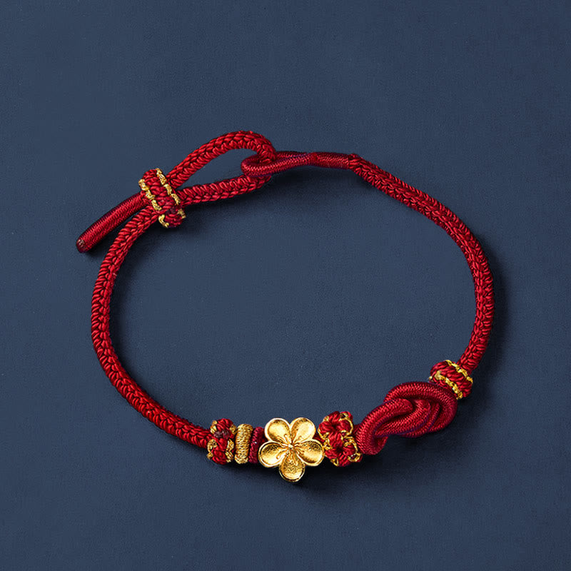 Buddha Stones Bracciale regolabile con nodo a corda intrecciata a forma di fiore - image 4