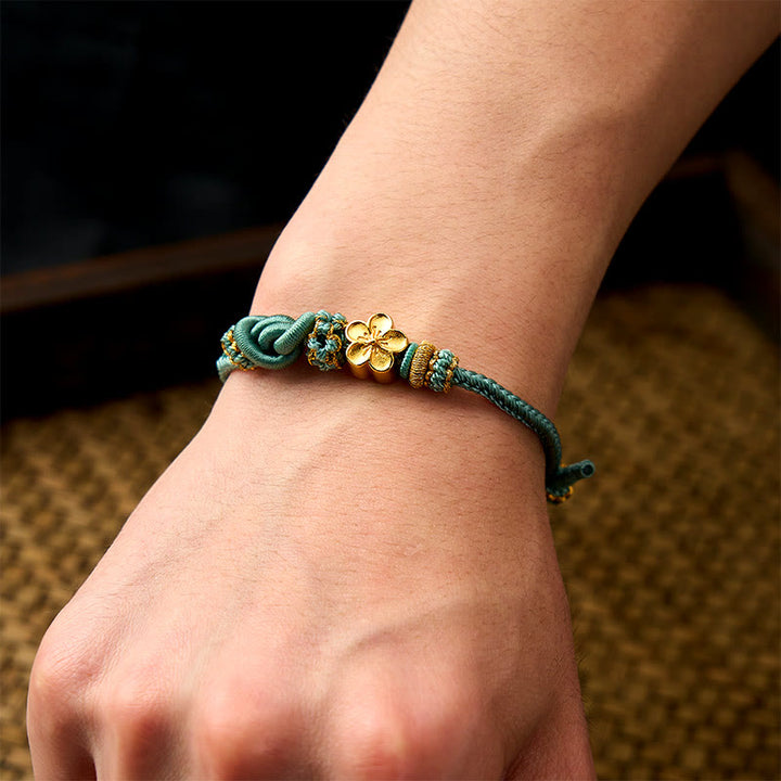 Buddha Stones Bracciale regolabile con nodo a corda intrecciata a forma di fiore - image 19