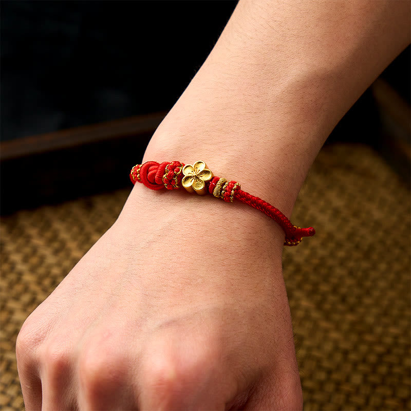 Buddha Stones Bracciale regolabile con nodo a corda intrecciata a forma di fiore - image 11