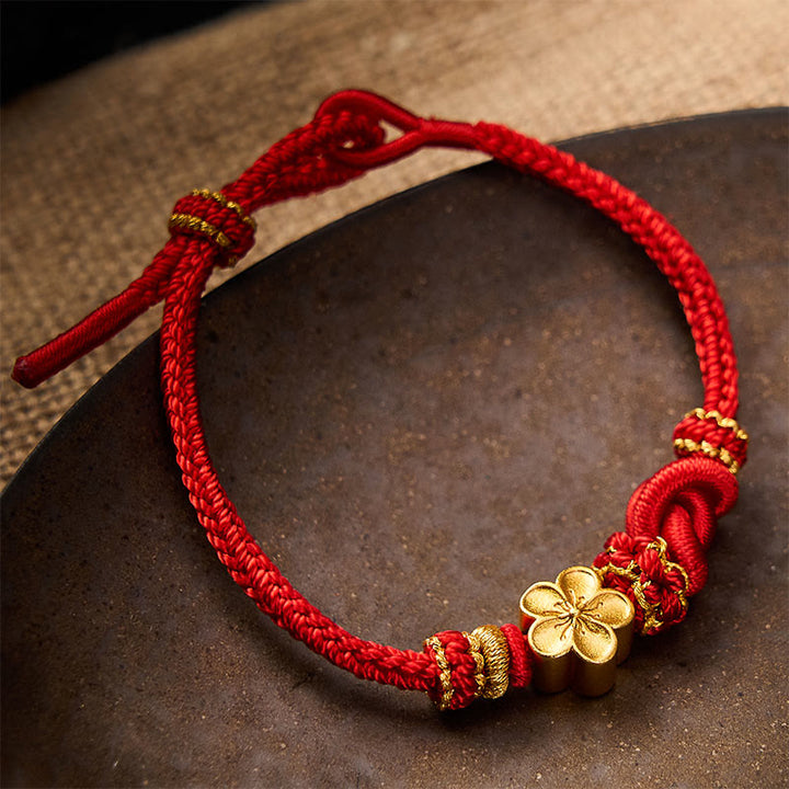 Buddha Stones Bracciale regolabile con nodo a corda intrecciata a forma di fiore - image 2
