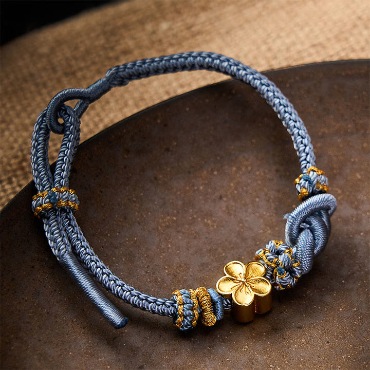 Buddha Stones Bracciale regolabile con nodo a corda intrecciata a forma di fiore - image 22