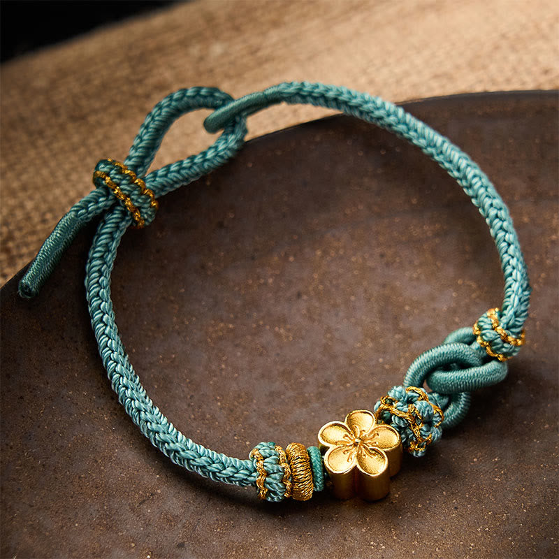 Buddha Stones Bracciale regolabile con nodo a corda intrecciata a forma di fiore - image 16