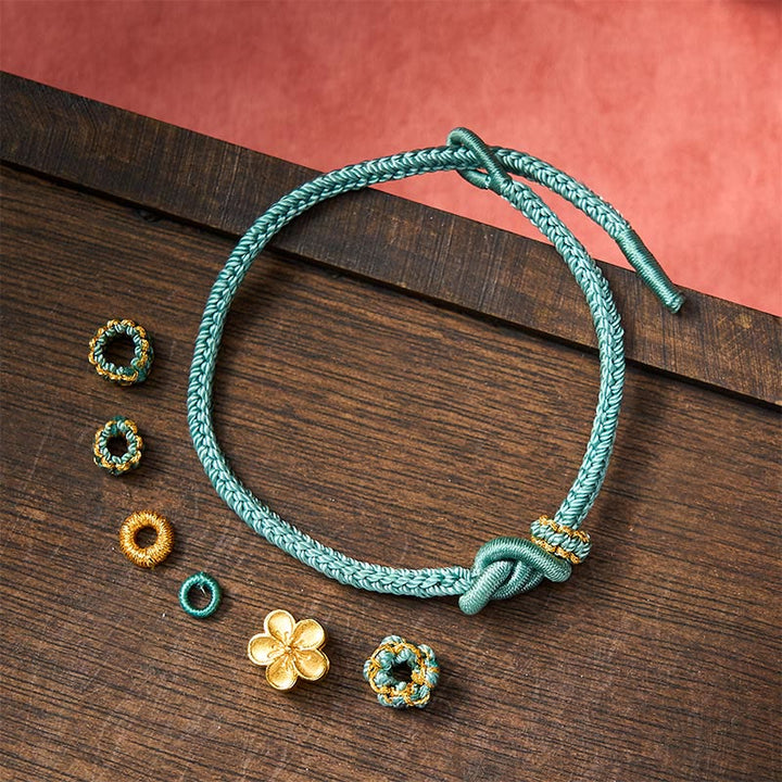 Buddha Stones Bracciale regolabile con nodo a corda intrecciata a forma di fiore - image 18