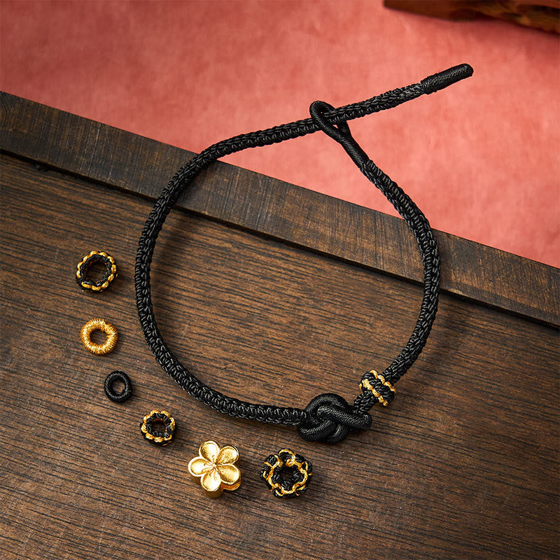 Buddha Stones Bracciale regolabile con nodo a corda intrecciata a forma di fiore - image 13
