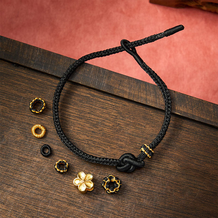 Buddha Stones Bracciale regolabile con nodo a corda intrecciata a forma di fiore - image 13