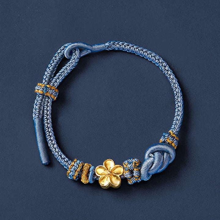 Buddha Stones Bracciale regolabile con nodo a corda intrecciata a forma di fiore - image 23