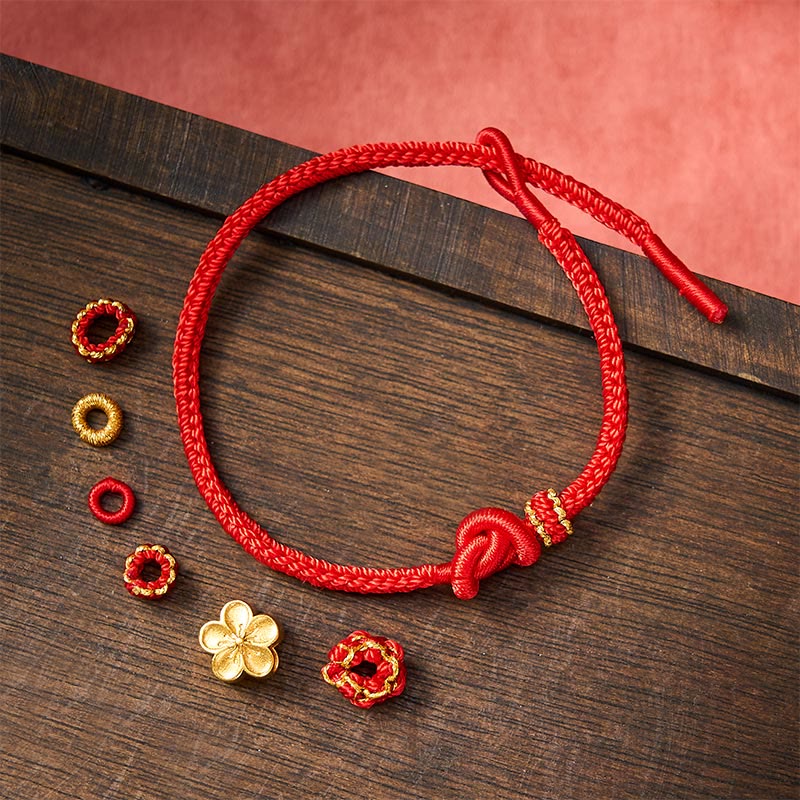 Buddha Stones Bracciale regolabile con nodo a corda intrecciata a forma di fiore - image 10