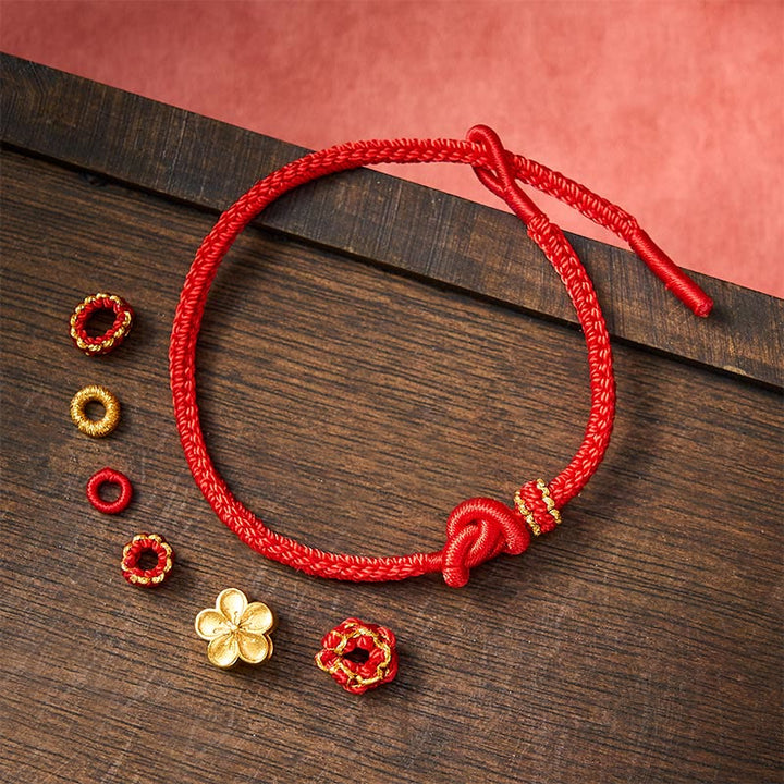 Buddha Stones Bracciale regolabile con nodo a corda intrecciata a forma di fiore - image 10