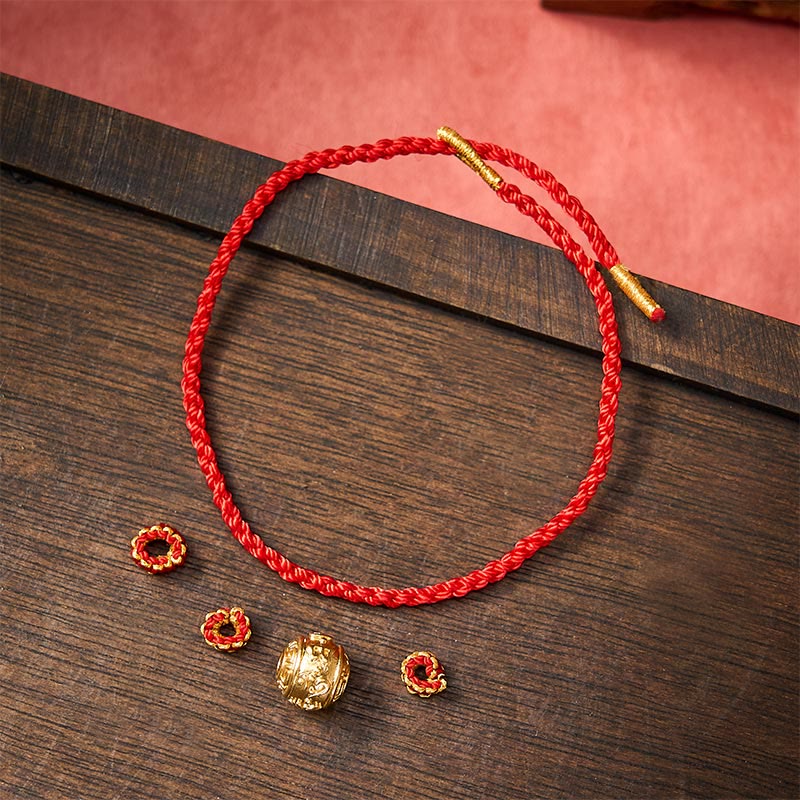 Buddha Stones Braccialetto fai da te regolabile Om Mani Padme Hum con cordino rosso intrecciato a mano - image 13