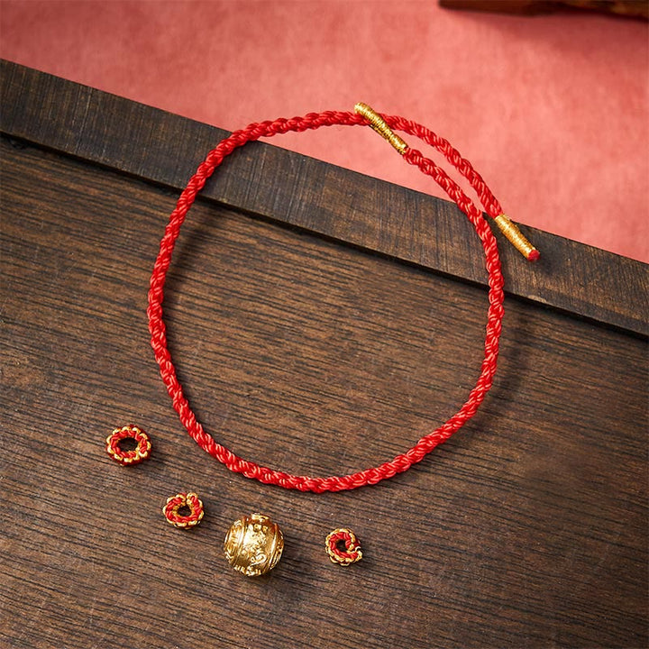 Buddha Stones Braccialetto fai da te regolabile Om Mani Padme Hum con cordino rosso intrecciato a mano - image 13