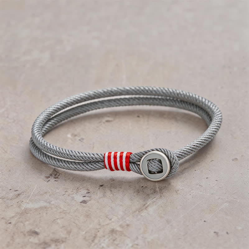 Buddha Stones Bracciale protettivo a doppio giro con bottoni in argento sterling 925 - Grigio - Circonferenza del polso: 7,9–8,2 pollici (20–21 cm) - image 11