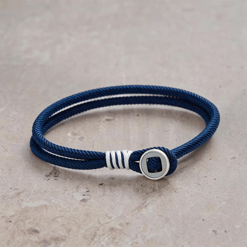 Buddha Stones Bracciale protettivo a doppio giro con bottoni in argento sterling 925 - Blu navy - Circonferenza del polso: 7,9–8,2 pollici (20–21 cm) - image 13