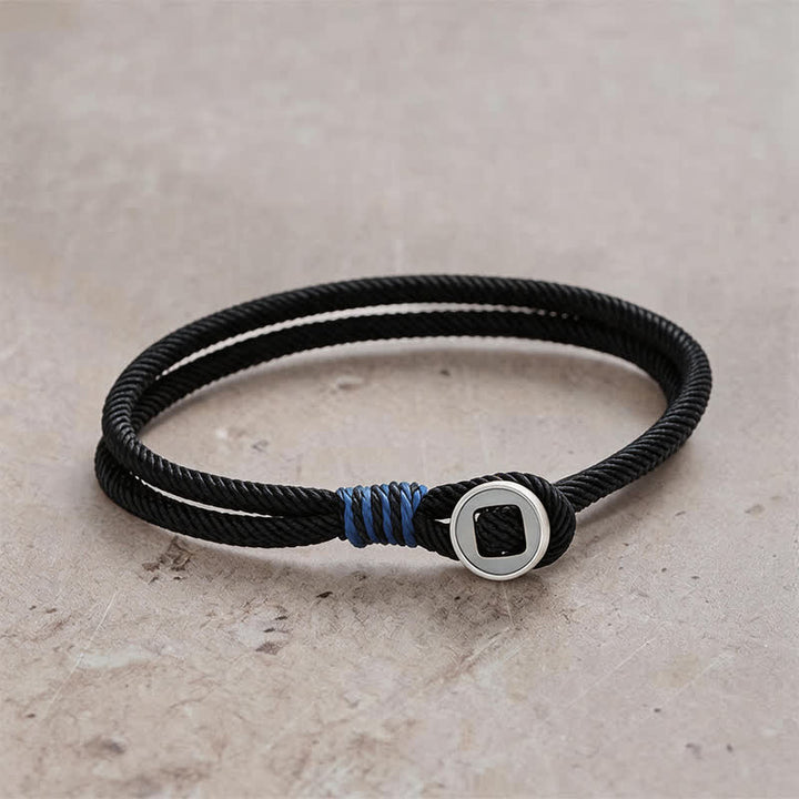 Buddha Stones Bracciale protettivo a doppio giro con bottoni in argento sterling 925 - Nero - Circonferenza del polso: 7,9–8,2 pollici (20–21 cm) - image 8