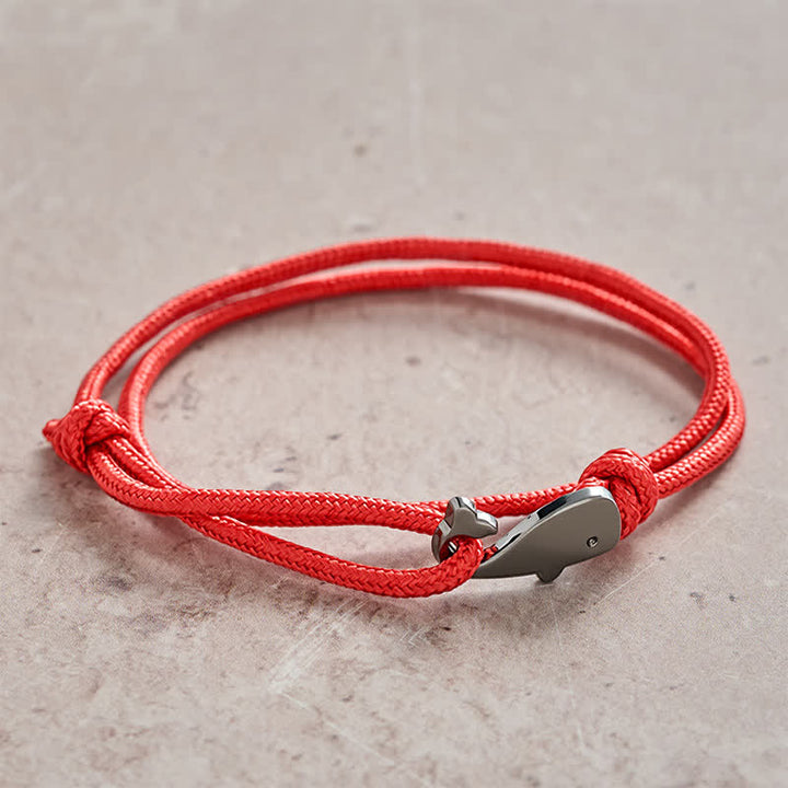 Buddha Stones Bracciale a doppia avvolgimento con corda intrecciata e connessione a balena - image 1