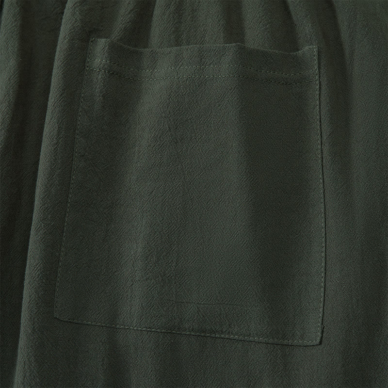 Buddha Stones Pantaloni capri estivi casual da uomo con coulisse, gamba dritta e tasche. - image 12