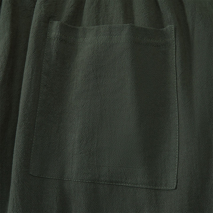 Buddha Stones Pantaloni capri estivi casual da uomo con coulisse, gamba dritta e tasche. - image 12