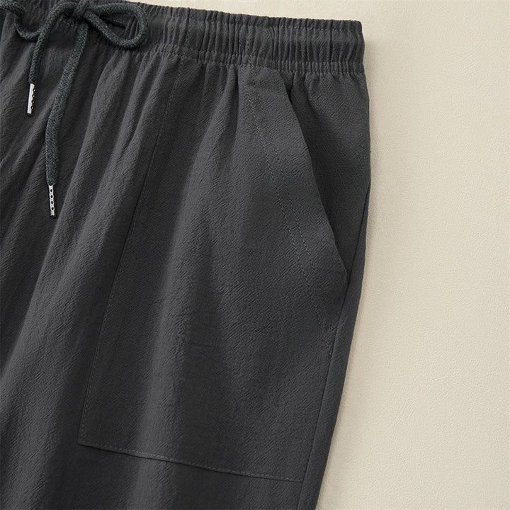 Buddha Stones Pantaloni capri estivi casual da uomo con coulisse, gamba dritta e tasche. - image 19
