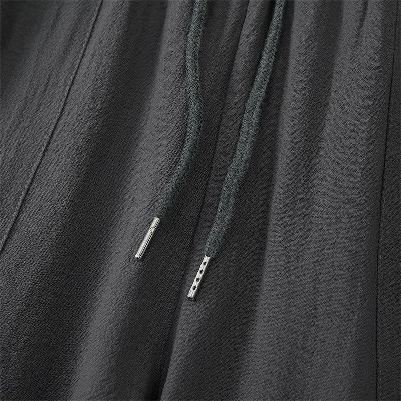 Buddha Stones Pantaloni capri estivi casual da uomo con coulisse, gamba dritta e tasche. - image 18