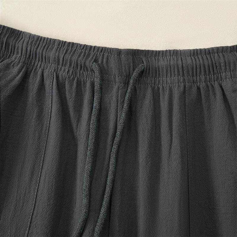 Buddha Stones Pantaloni capri estivi casual da uomo con coulisse, gamba dritta e tasche. - image 17
